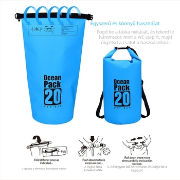 Kempingez tervezett vízálló táska/doboz - PVC, kapacitás 2-20 L, Uniszex
