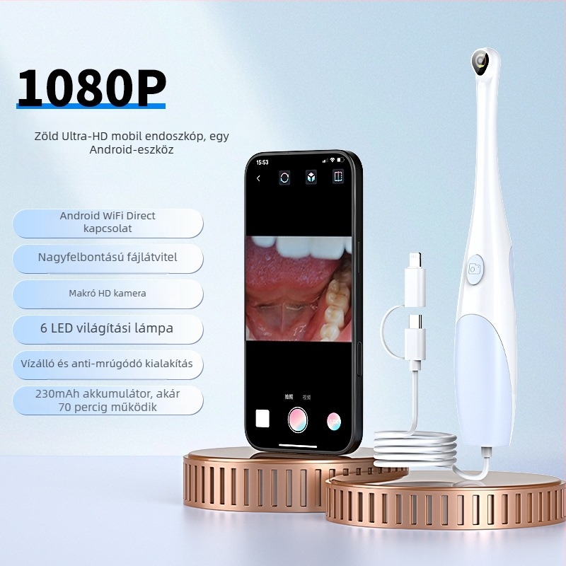 HD szájüregi endoszkópos kamera fogászati megfigyelésre, vízálló és páramentes, modell 666, márka Other