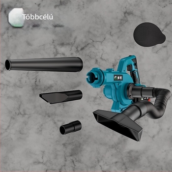 Újratölthető lítiumakkumulátoros blower, brushless motorral, 21V, porgyűjtő és szívó funkcióval, kettős használatú