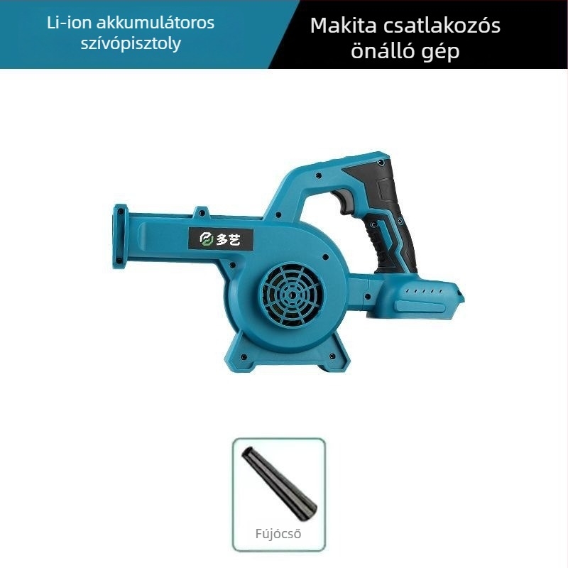 Újratölthető lítiumakkumulátoros blower, brushless motorral, 21V, porgyűjtő és szívó funkcióval, kettős használatú