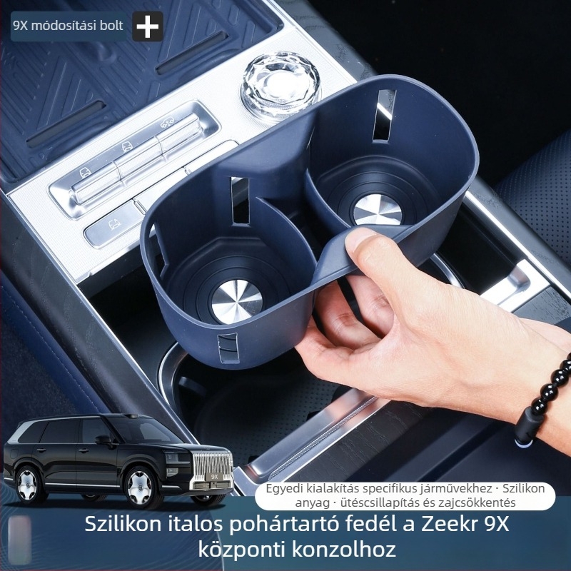 Zeekr 9X középső pohártartója számára szilikon belső pad – Driving Wing, modell 9x water cup cover, szilikon anyag, belső védelem