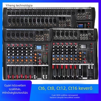 CT sorozat 6-, 8-, 12- és 16csatornás keverő 48V phantom tápellátással