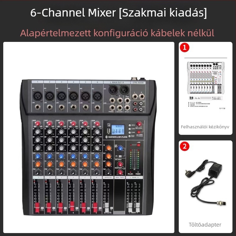 CT sorozat 6-, 8-, 12- és 16csatornás keverő 48V phantom tápellátással