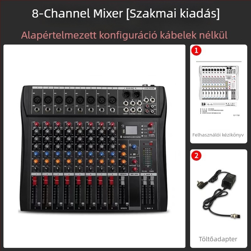 CT sorozat 6-, 8-, 12- és 16csatornás keverő 48V phantom tápellátással