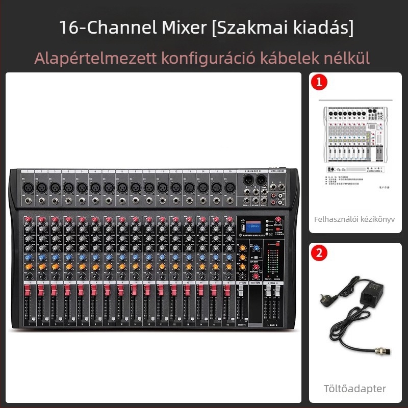CT sorozat 6-, 8-, 12- és 16csatornás keverő 48V phantom tápellátással