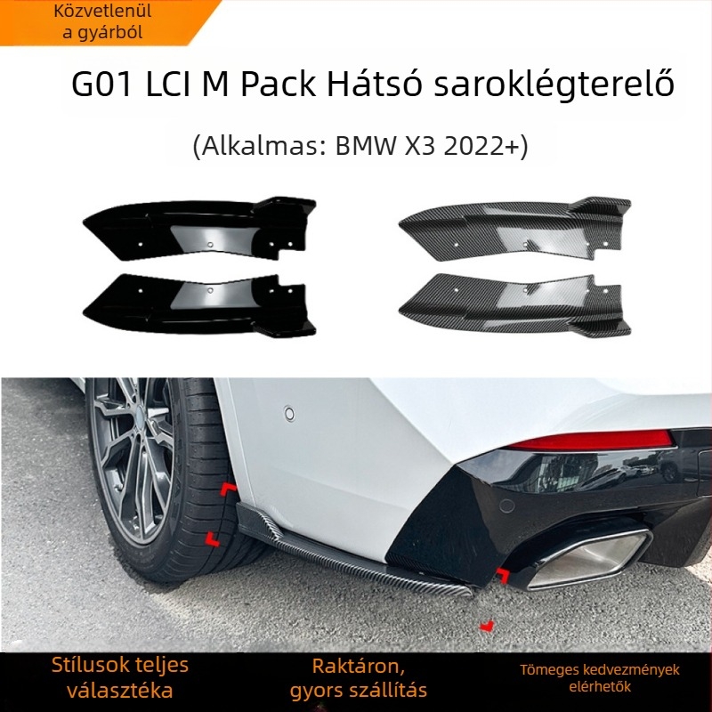 BMW X3 G01 LCI 2022+ hátsó sarok díszítő autómatrica – külső felület módosítás