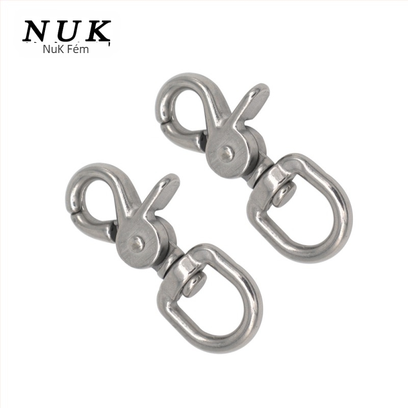 316 rozsdamentes acél merülőkampó, homárkapocs, sas-szájú kampó, kulcstartó és forgó rugós kampó