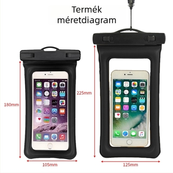 Vízálló érintőképernyős telefonos táska keresztpánttal, univerzális Apple és Huawei kompatibilis, testreszabható logó