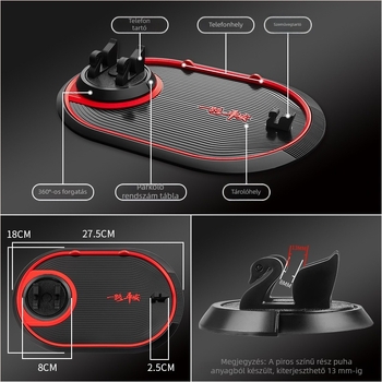 Autótelefon-tartó állítható navigációs kerettel és csúszásmentes alátéttel – Anyag PVC, testreszabható gyártás, Márka DePaul