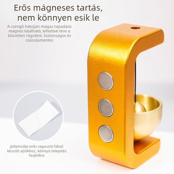 Fém medál ajtócsengő mágneses bejárati figyelmeztetéssel – kézzel készült, modern minimalista stílus, dobozos csomagolás
