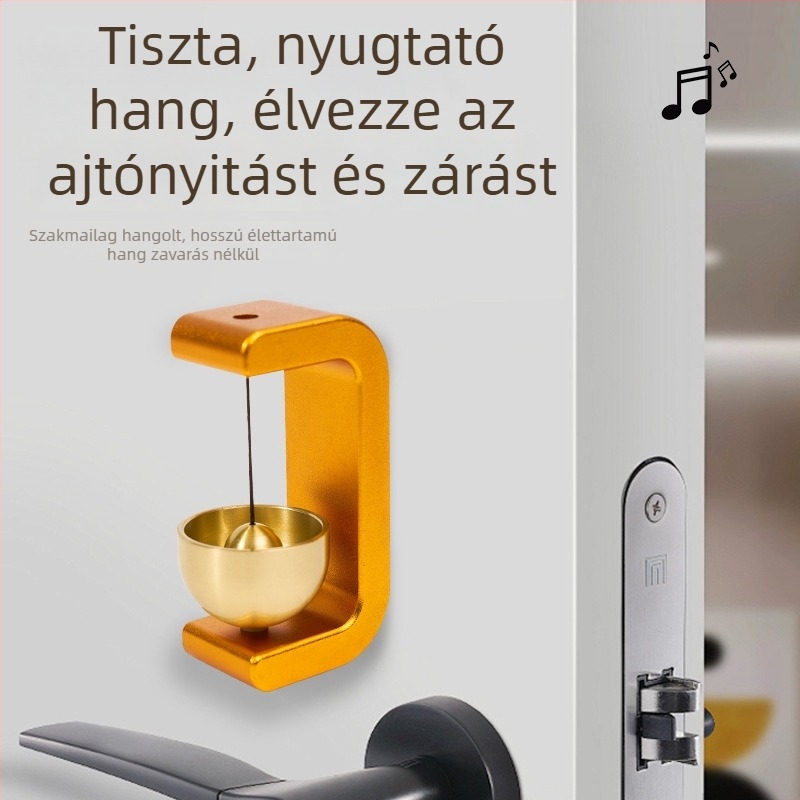 Fém medál ajtócsengő mágneses bejárati figyelmeztetéssel – kézzel készült, modern minimalista stílus, dobozos csomagolás