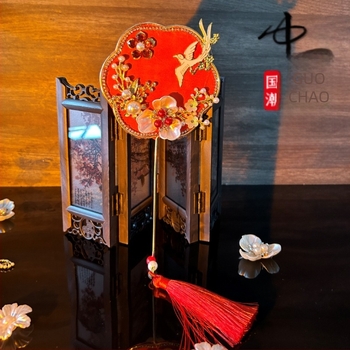 Ötvözet Xi Fan - esküvői Hanfu kiegészítő, fotórekvizit Cheongsam-stílusban