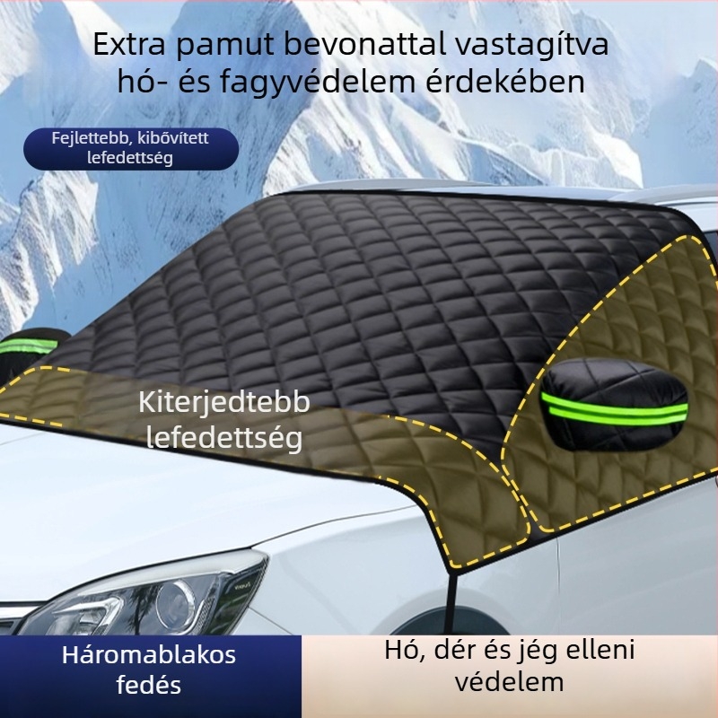 Univerzális autófedél alumíniumfóliával, teleszkópos szerelés, rácsmintázat, vastagodott stílus