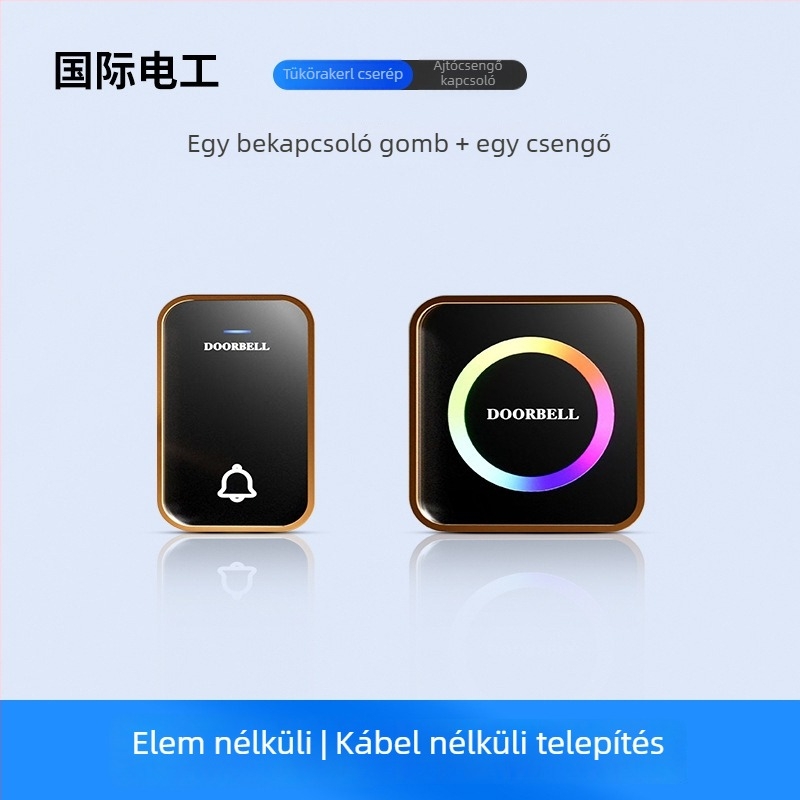 Önállóan működő okos vezeték nélküli zenei kapucsengő otthoni használatra, vízálló, modell Yt-4, 220-240V, 36 dallam