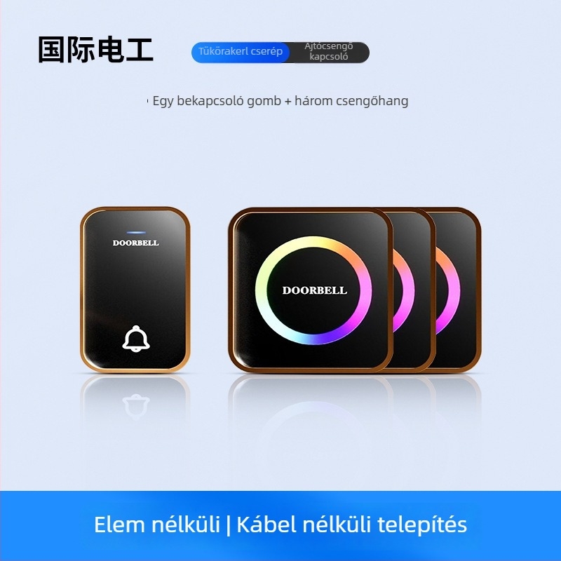 Önállóan működő okos vezeték nélküli zenei kapucsengő otthoni használatra, vízálló, modell Yt-4, 220-240V, 36 dallam