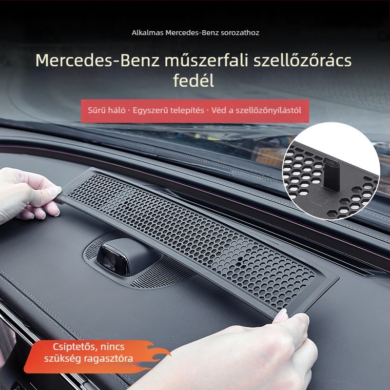 Mercedes-Benz E300L műszerfal légkivezetőinek porvédő fedél – E-osztály, C-osztály és GLC300L/C260L belső autóalkatrész