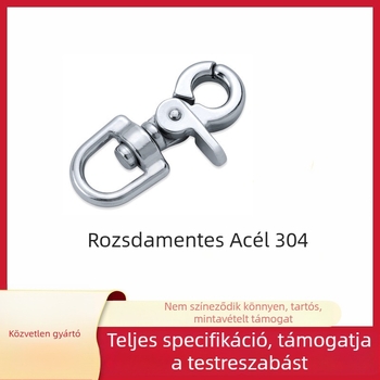 Rozsdamentes acél hardver készlet: lobster karabín, rugós horog, sascsőr alakú horog, merülő horog poggyászhoz és pórázhoz