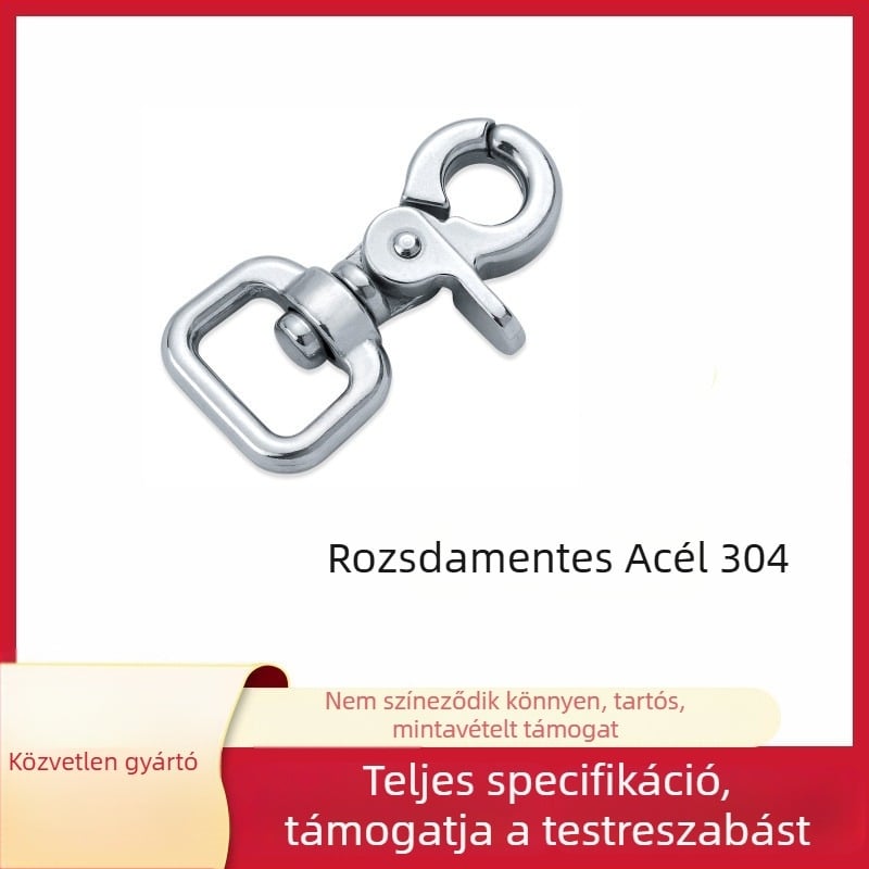 Rozsdamentes acél hardver készlet: lobster karabín, rugós horog, sascsőr alakú horog, merülő horog poggyászhoz és pórázhoz