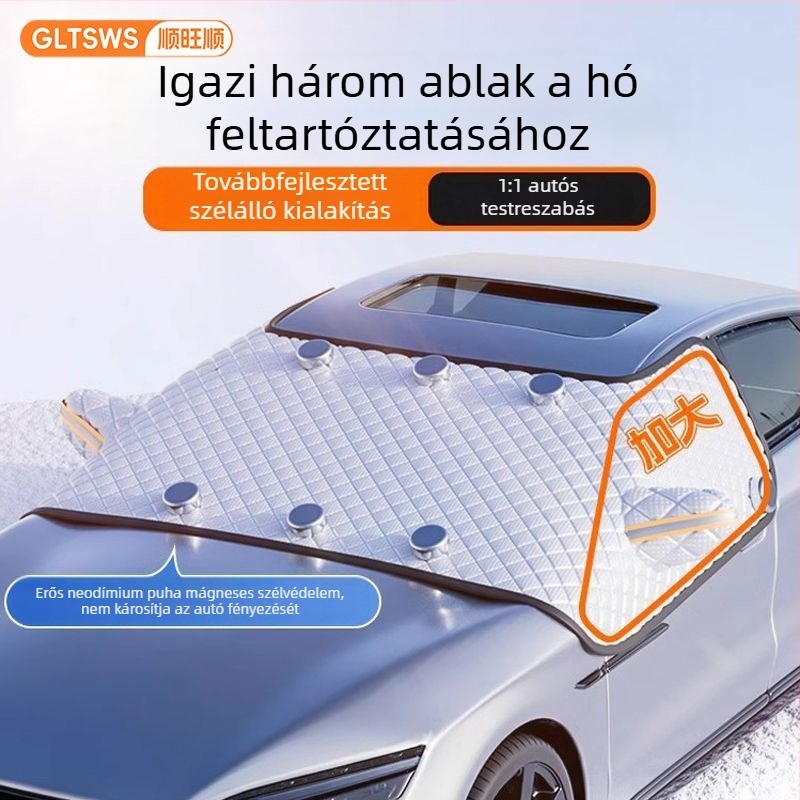 Autó előtti szélvédő alumíniumfóliás árnyékoló, hőszigetelő fedél, hó- és fagyvédelem