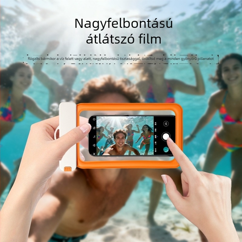 PVC vízálló telefon tok lebegő levegő kapszulával, IPX8, érintőképernyő-kompatibilis, búvárkodáshoz és szabadtéri tevékenységekhez