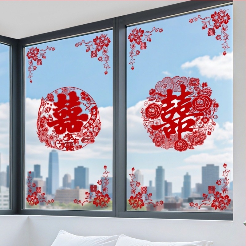 Maiwei statikus ablak matrica esküvői dekorációhoz – fúrás nélküli telepítés, ablakdekoráció esküvőre