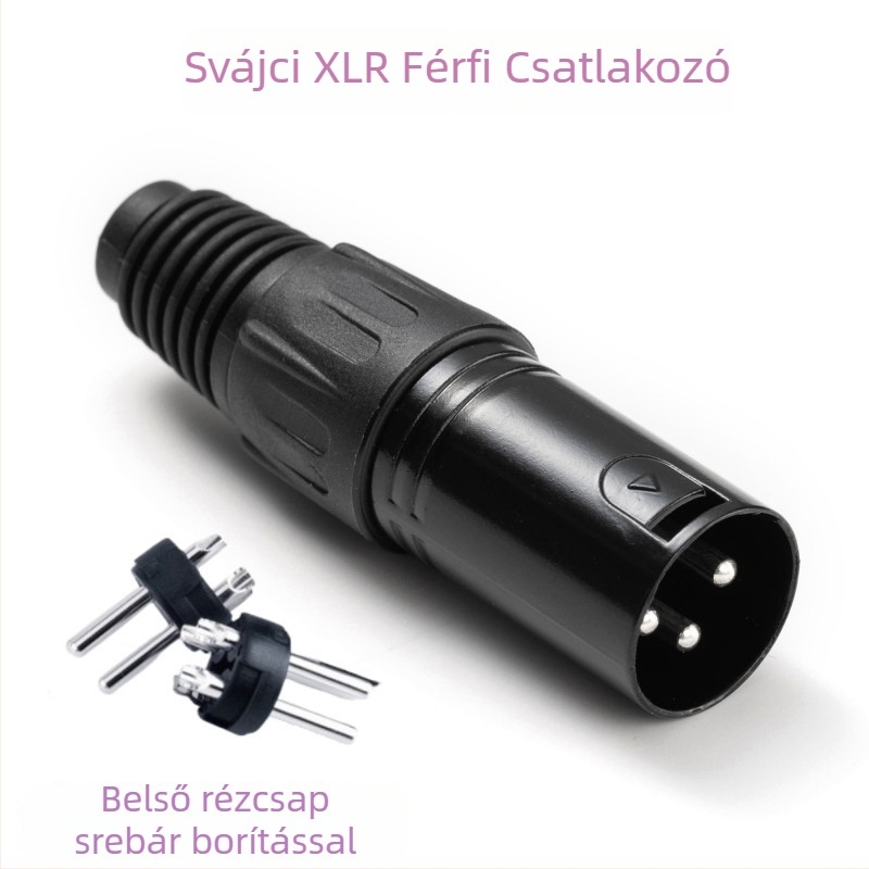 Yonglun RoHS XLR csatlakozó 4P, réz tüskékkel, férfi és női változat, mikserhez és mikrofonhoz