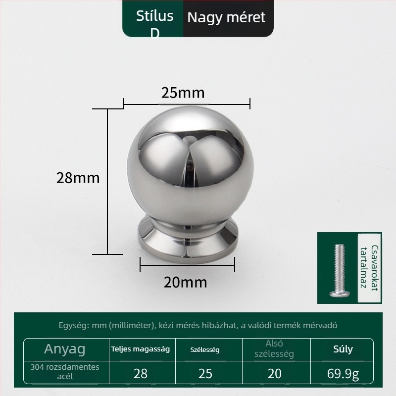 304 rozsdamentes acél kilincs fiókokhoz és ajtókhoz — polírozott felület, modern minimalista stílus, alkalmazás: fiókok, szekrények, ruhásszekrény