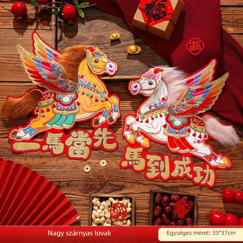 Fu szimbólum ajtó matricák – flocked szövet, univerzális felhasználás, kínai stílus, dekoráció a Tavaszi Fesztiválhoz