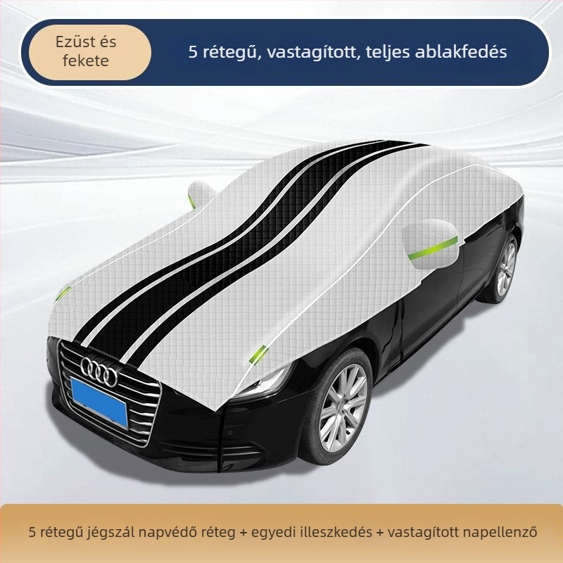 Univerzális hóvédő takaró a gépjármű első szélvédőjéhez, fagy elleni védelem, hőszigetelés, vastagabb félautó takaró