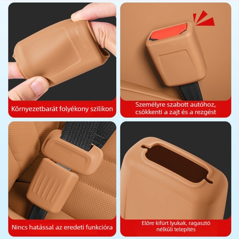 L90-es öv alapcsatlakozó szilikon védőfedője, belső autó, snap-on rögzítés, központi konzol, logó nyomtatás elérhető