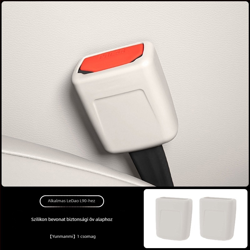 L90-es öv alapcsatlakozó szilikon védőfedője, belső autó, snap-on rögzítés, központi konzol, logó nyomtatás elérhető