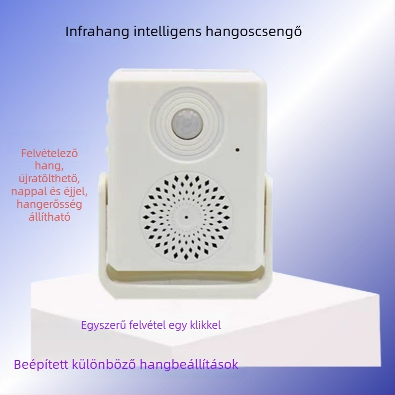 Indukciós ajtócsengő – akkumulátoros töltés, több hang választható és rögzíthető, 4.5V, 85 dB, alkalmas különféle helyekre (08 modell)