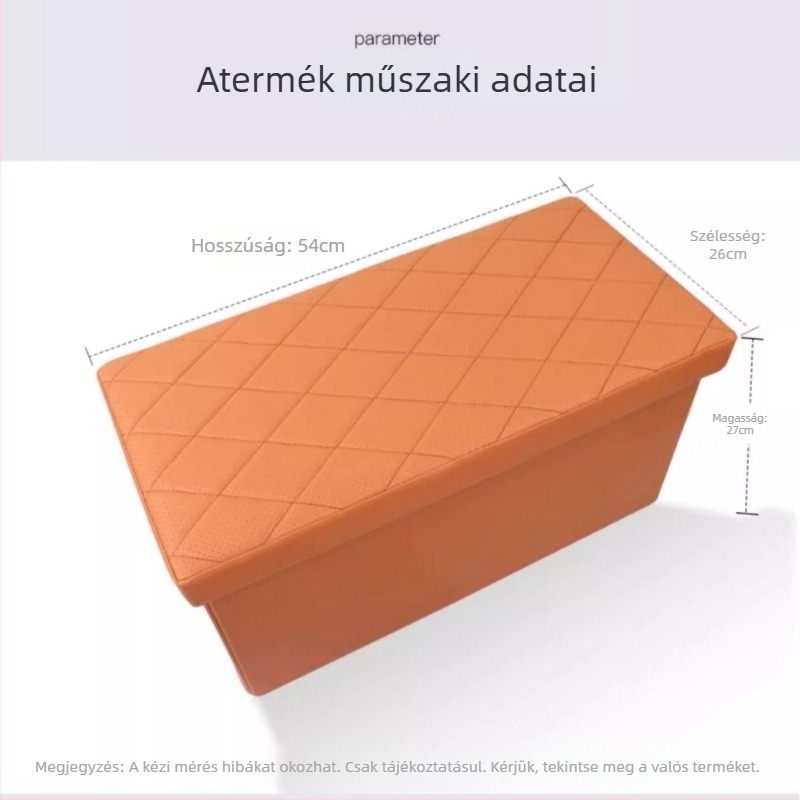 Bőr második sor középső ülés közötti tároló, összecsukható, 50 L kapacitás, nyomásálló, középső ülésre szerelhető szervező