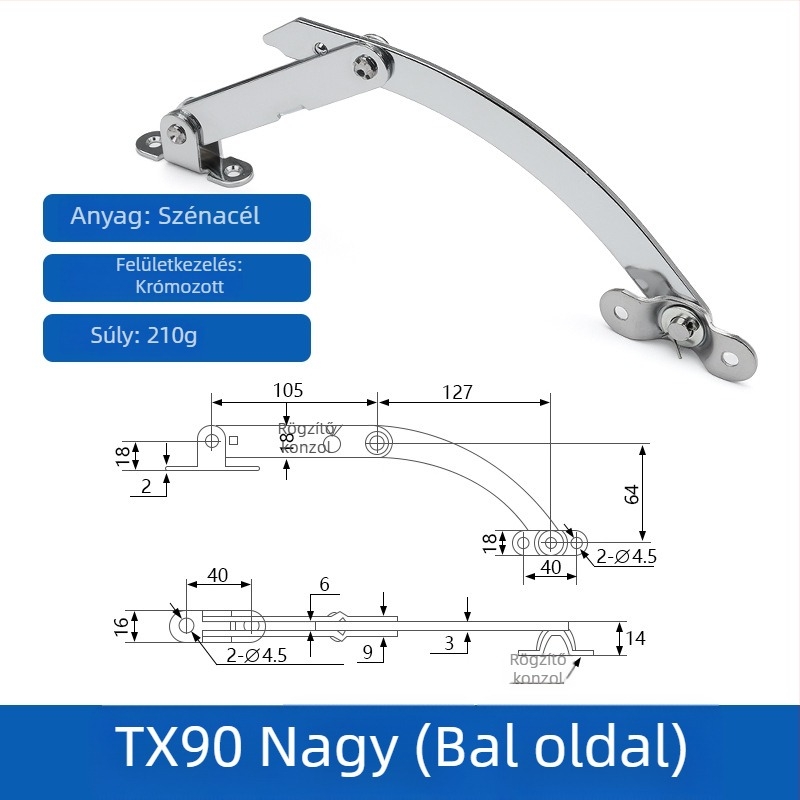 Ablak-támasz T80/T90 limiter, vasból, Winning márka, modern minimalist stílus