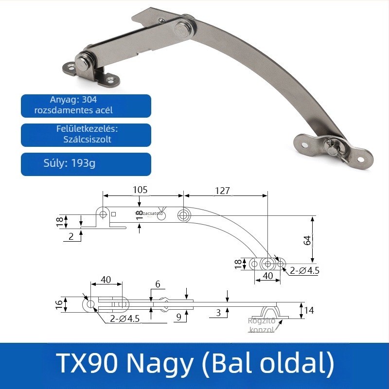 Ablak-támasz T80/T90 limiter, vasból, Winning márka, modern minimalist stílus