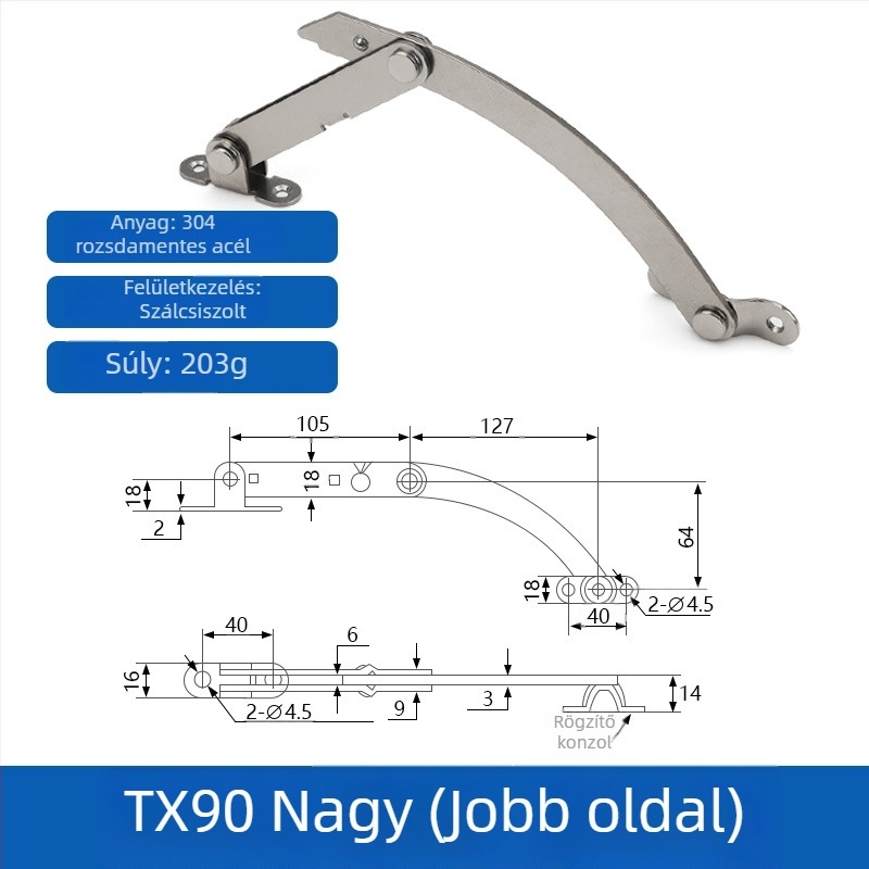 Ablak-támasz T80/T90 limiter, vasból, Winning márka, modern minimalist stílus
