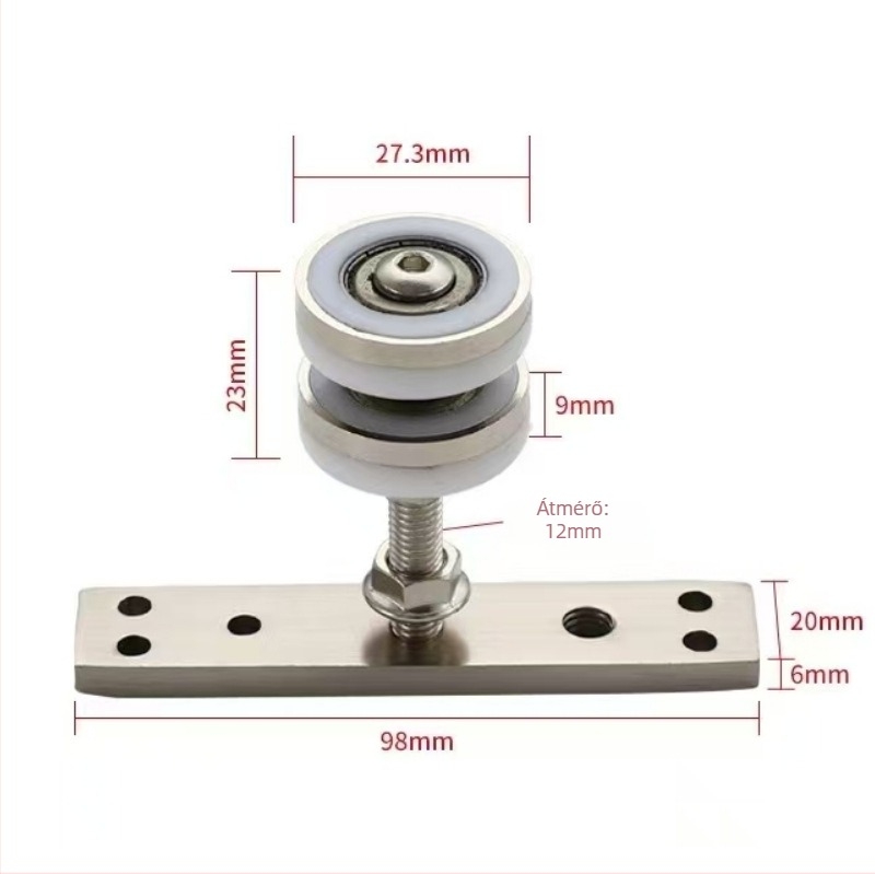 Univerzális függőkerék csúszó ajtókhoz — anyag: nylon + acél + ötvözet; modell: Universal Hanging Wheel; alkalmazás: csúszó ajtók, fa ajtók; stílus: modern minimalista
