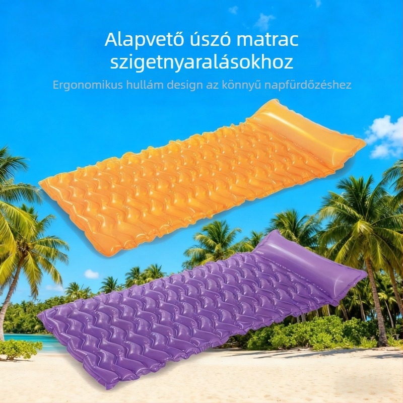 PVC-ből készült felfújható kettős úszódeszka, hordozható összecsukható úszó, strandmatrac