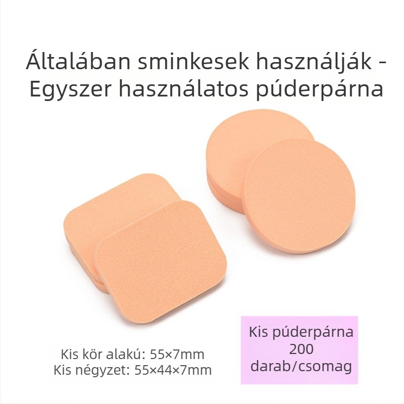 Egyszerhasználatos nedves-száraz kettős használatú púderpú, latex kozmetikai eszköz, 200 darab/csomag, Zhejiang eredet