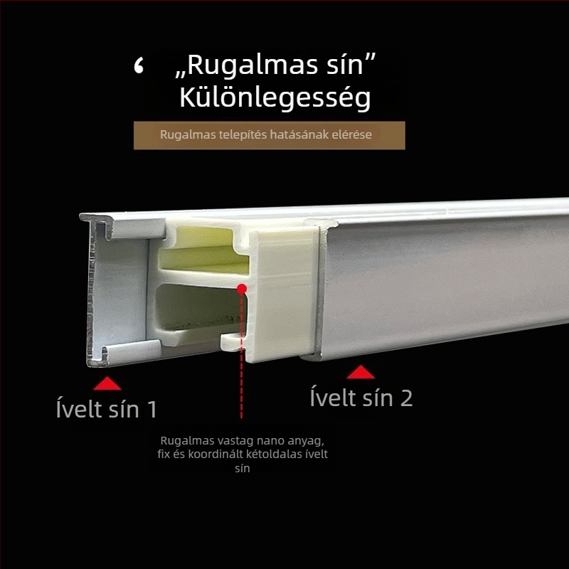 Csendes függöny sín balkont keresztül, kígyó formájú vezető, görbült U- és L-alakú sín, alumínium ötvözet, testreszabható