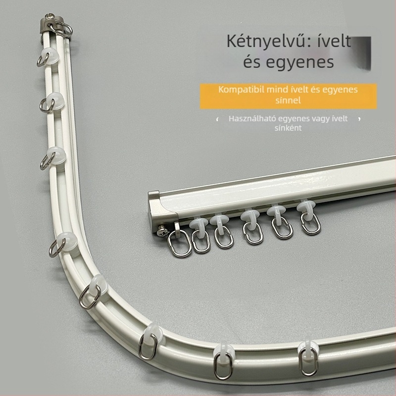 Csendes függöny sín balkont keresztül, kígyó formájú vezető, görbült U- és L-alakú sín, alumínium ötvözet, testreszabható