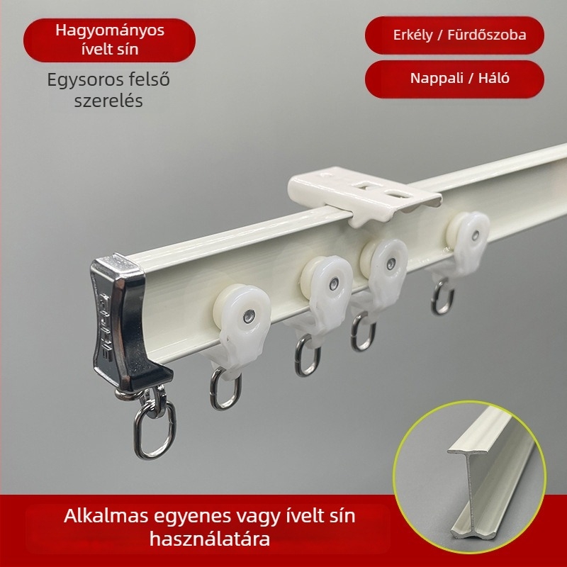 Csendes függöny sín balkont keresztül, kígyó formájú vezető, görbült U- és L-alakú sín, alumínium ötvözet, testreszabható