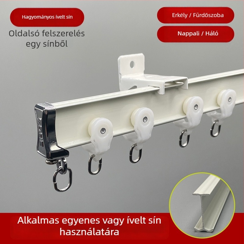Csendes függöny sín balkont keresztül, kígyó formájú vezető, görbült U- és L-alakú sín, alumínium ötvözet, testreszabható