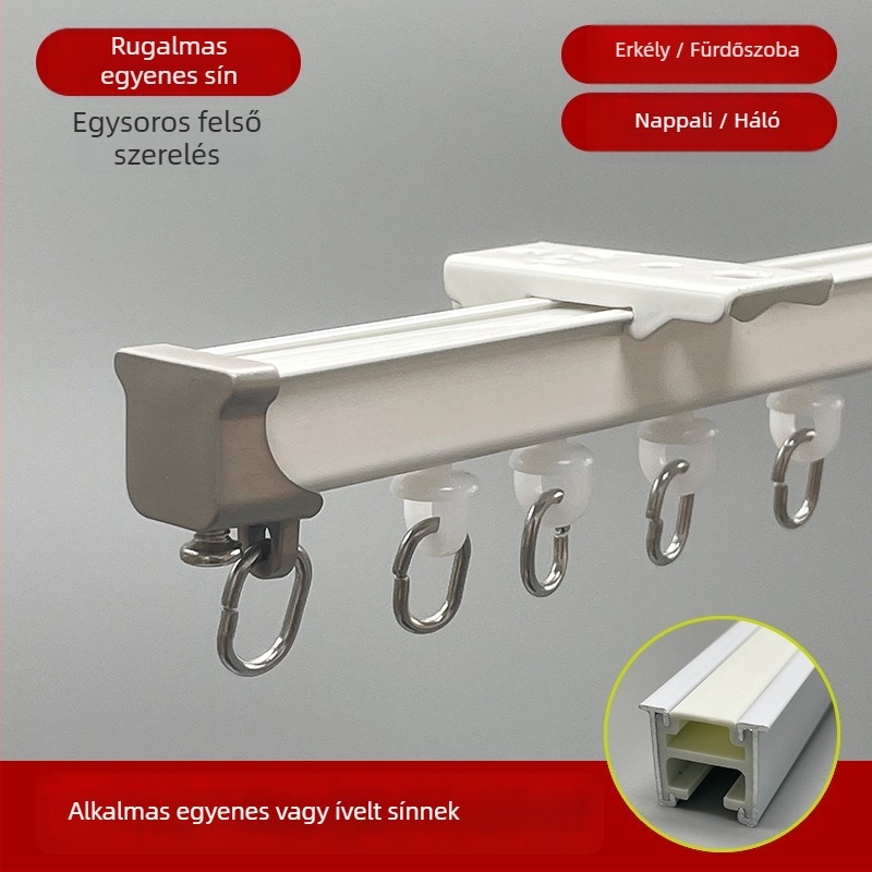 Csendes függöny sín balkont keresztül, kígyó formájú vezető, görbült U- és L-alakú sín, alumínium ötvözet, testreszabható