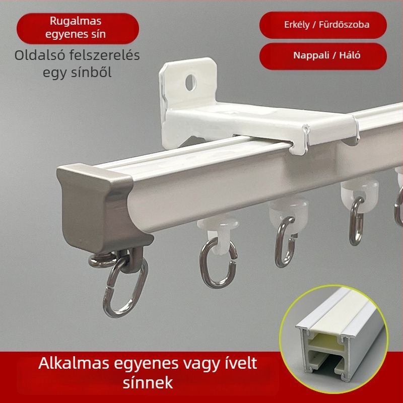 Csendes függöny sín balkont keresztül, kígyó formájú vezető, görbült U- és L-alakú sín, alumínium ötvözet, testreszabható