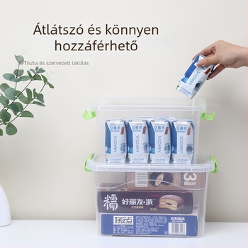 Többfunkciós átlátszó műanyag tárolódoboz fogantyúval, játékok és egyéb tárgyak tárolására