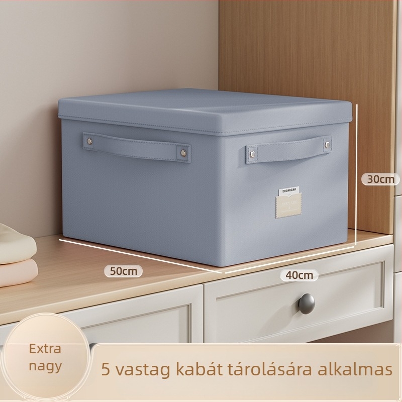 Ruhatároló textil tároló doboz, összecsukható, 60 L kapacitás, szatén anyag, új kínai-stílusú dizájn, nappali és hálószoba számára