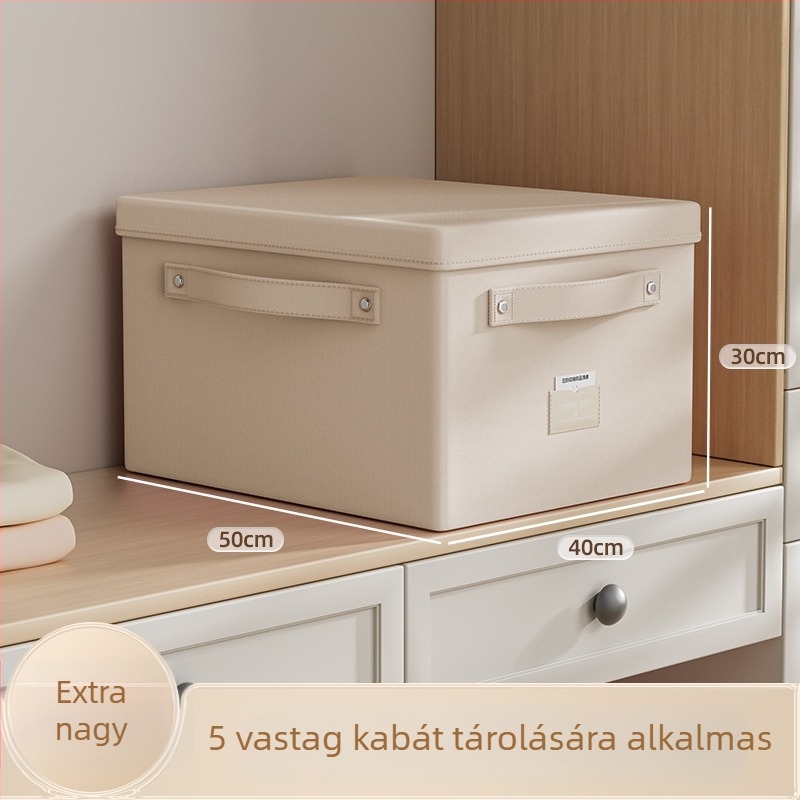 Ruhatároló textil tároló doboz, összecsukható, 60 L kapacitás, szatén anyag, új kínai-stílusú dizájn, nappali és hálószoba számára