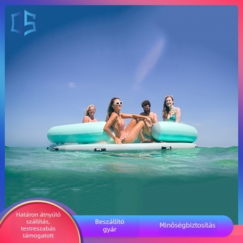 Felfújható vízre szánt platforma vízen jóga matrával és pihenőzónával (csiszolt anyag, stresszoldás, testre szabott, modell 665, alkalmas helyszíni szórakoztatásra és vízisportokra)
