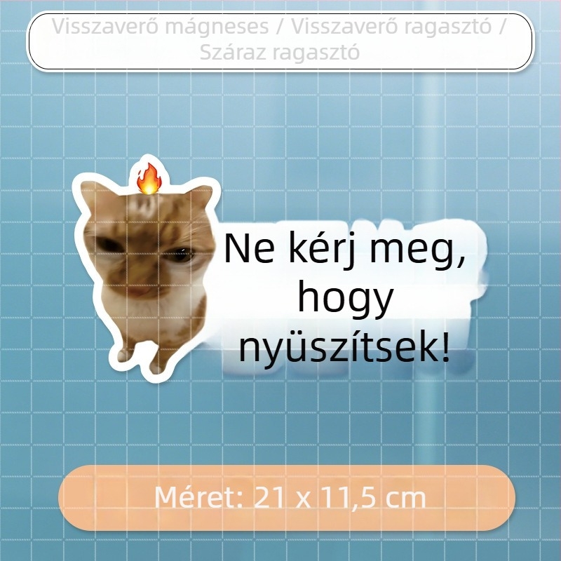 Autó karosszéria matricák meme macska dizájnnal – mókás szövegek, vízálló, hátulra és oldalra alkalmas